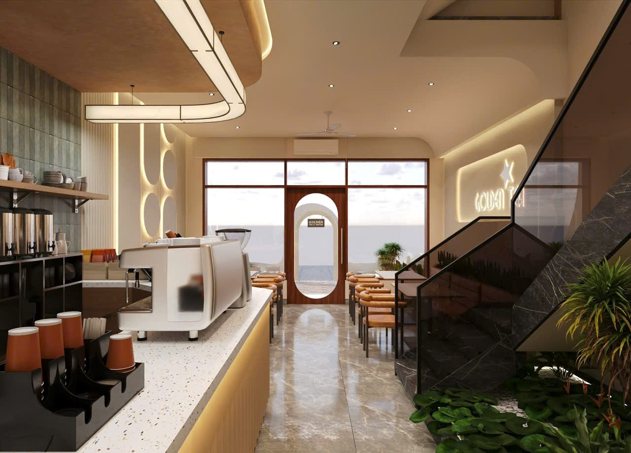 10 mẫu Thiết kế thi công Coffee chuyên nghiệp tại Hà Nội đẹp nhất 2026 - Oha Decor 4 Thiết kế thi công quán cafe phong cách tối giản tại Hà Nội