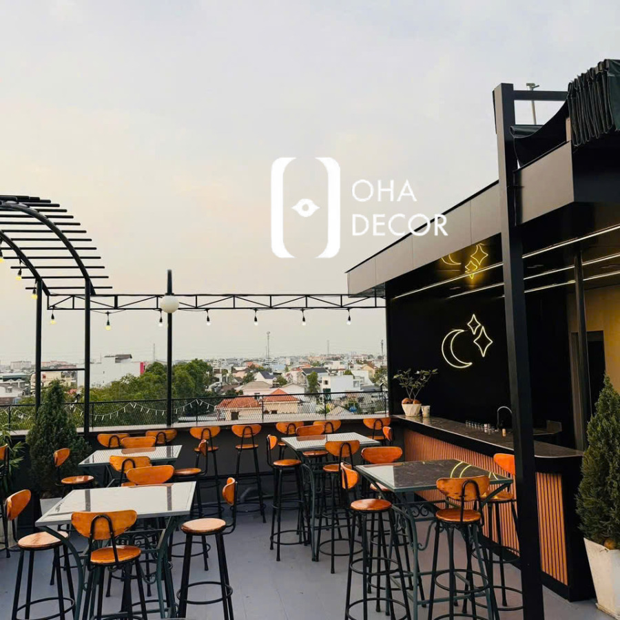 Mẫu Thi Công Quán Cafe Sân Thượng Đà Nẵng Đẹp Ấn Tượng Thu Hút Khách Nhất 2026 4 Thi công quán cafe sân thượng Đà Nẵng