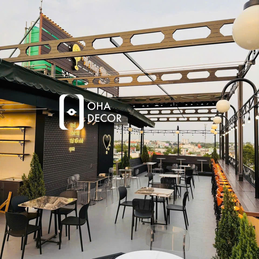 Mẫu Thi Công Quán Cafe Sân Thượng Đà Nẵng Đẹp Ấn Tượng Thu Hút Khách Nhất 2026 6 Thi công quán cafe sân thượng Đà Nẵng