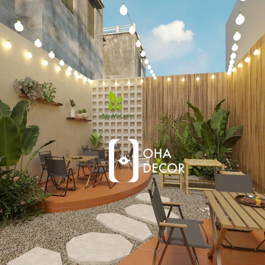 Dự án thi công thiết kế quán coffee vườn Huế – Không gian chill hút khách 2026 4 thi công thiết kế quán coffee vườn Huế