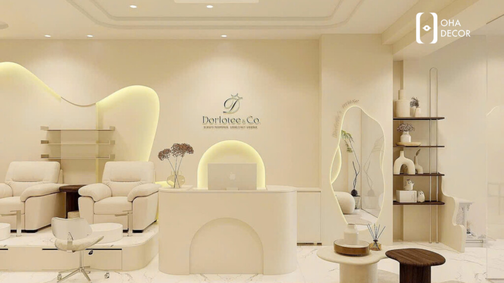 thiết kế thi công Nails Room tone kem HCM