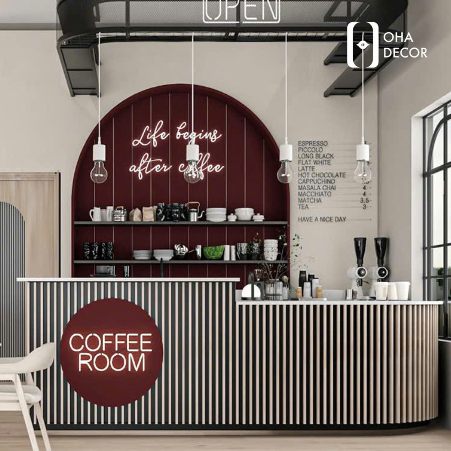 Dự Án Thiết Kế Thi Công Quán Coffee Hiện Đại Huế Đẹp Ấn Tượng 2026 3 Thiết kế thi công quán Coffee hiện đại