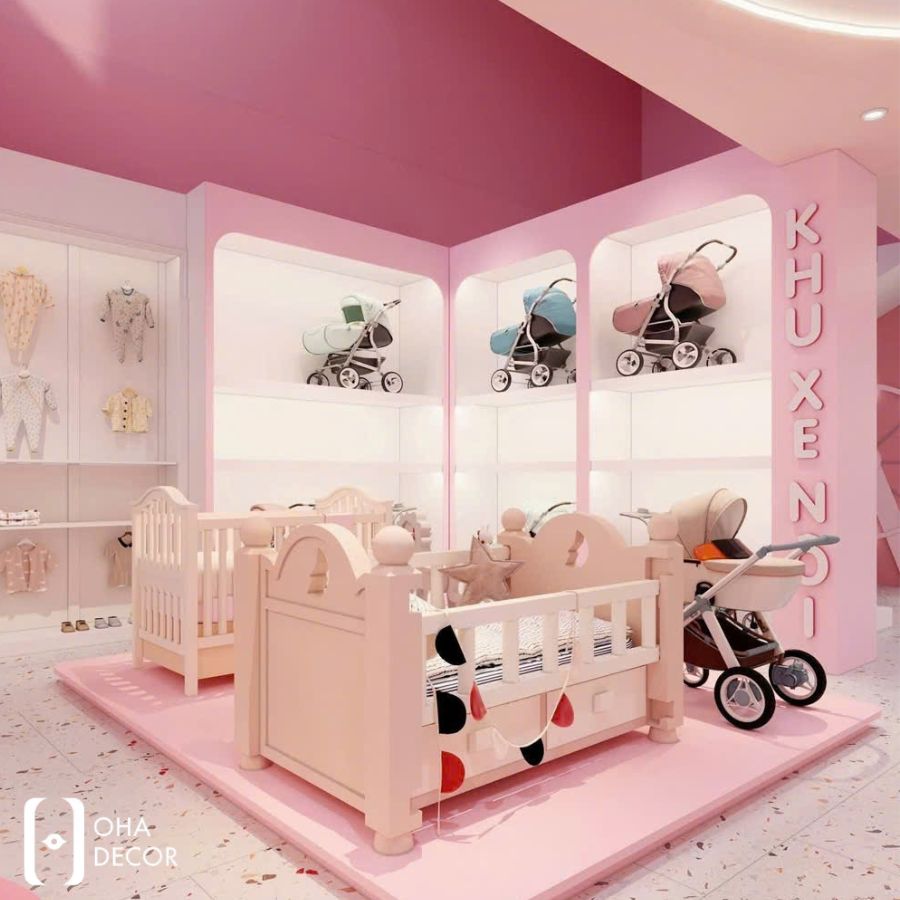 dự án thi công thiết kế cửa hàng mẹ và bé chip baby huế