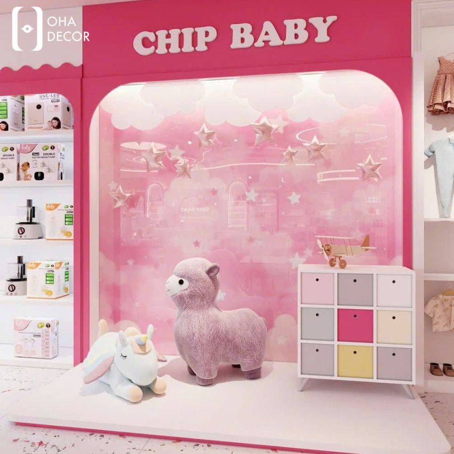 dự án thi công thiết kế cửa hàng mẹ và bé chip baby huế