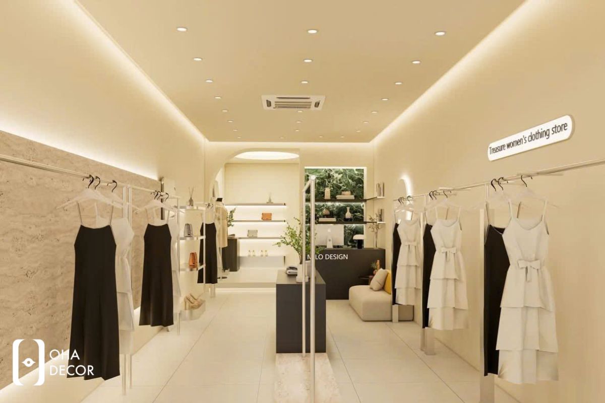 dự án thi công thiết kế tiệm quần áo kim oanh shop