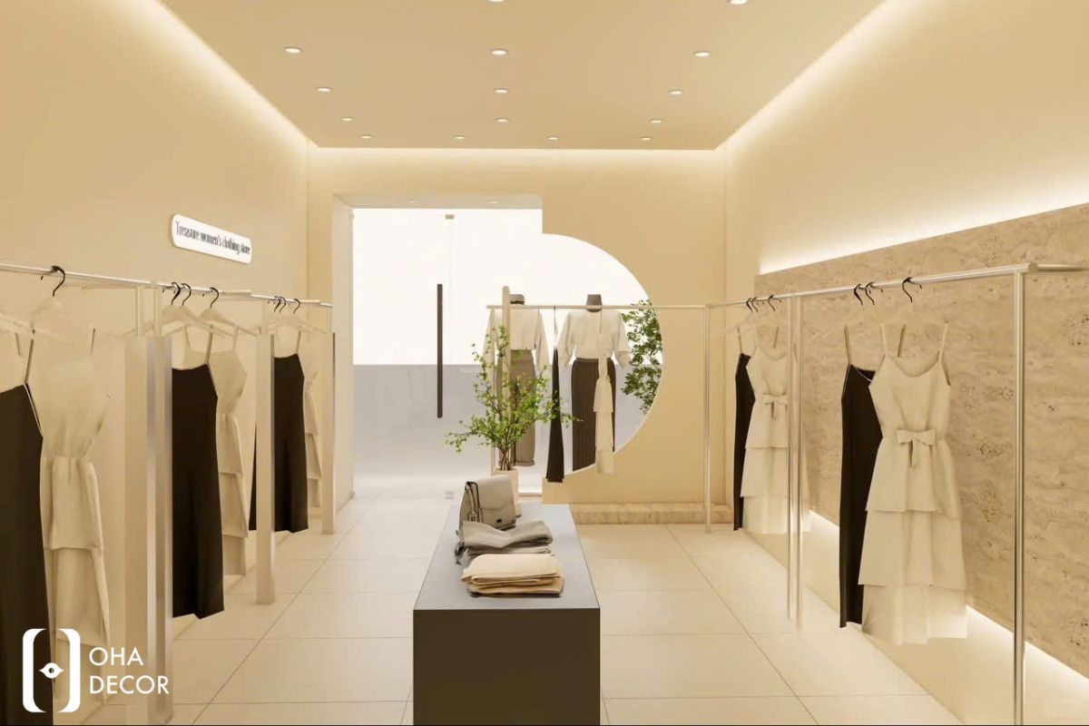 dự án thi công thiết kế tiệm quần áo kim oanh shop