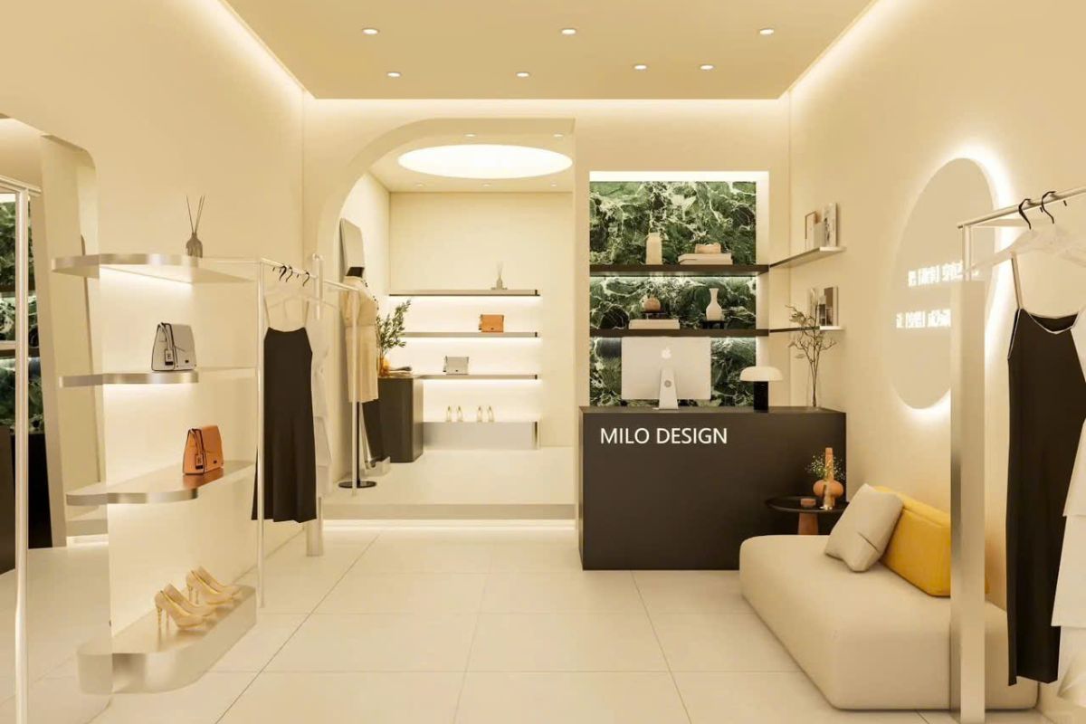 dự án thi công thiết kế tiệm quần áo kim oanh shop