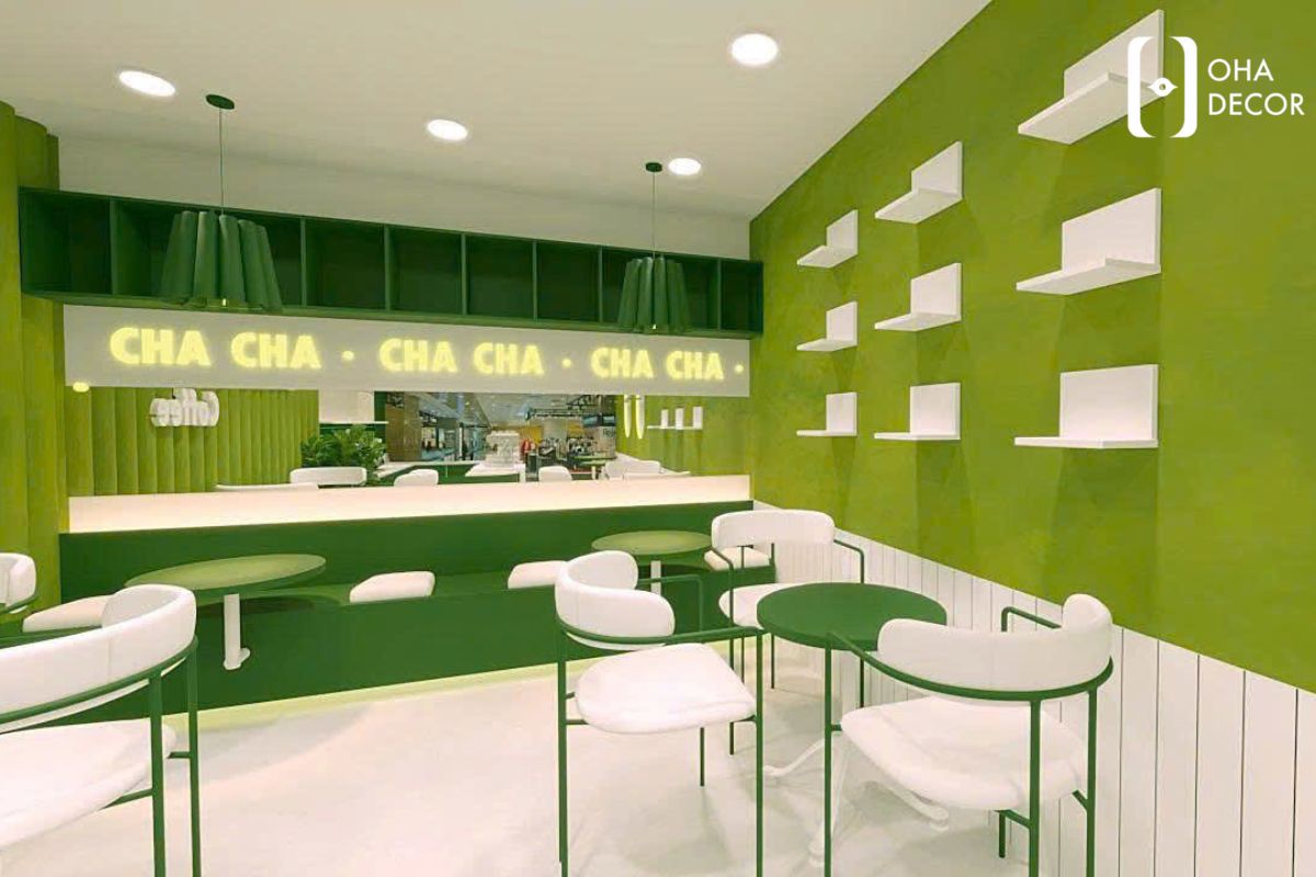 dự án thiết kế thi công quán coffee cha cha hà nội