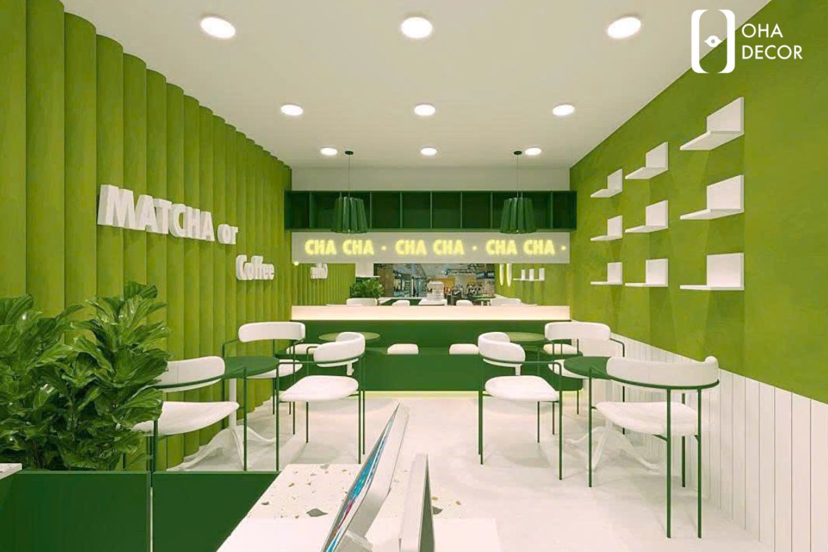 dự án thiết kế thi công quán coffee cha cha hà nội