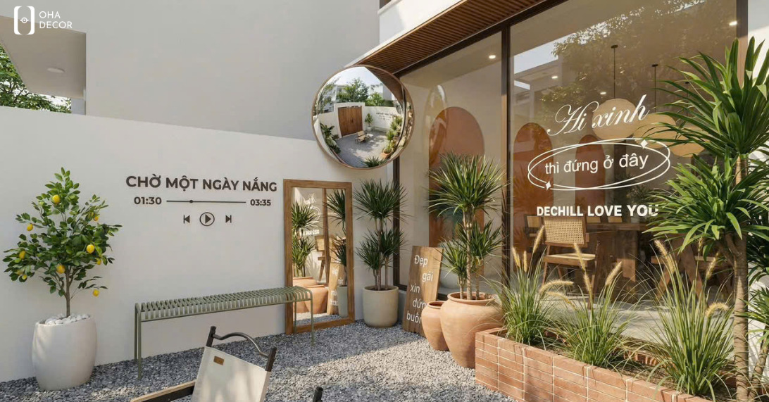 Dự án thi công thiết kế quán cafe trà sữa Huế – Không gian hiện đại và thu hút giới trẻ 3 thi công thiết kế quán cafe trà sữa Huế