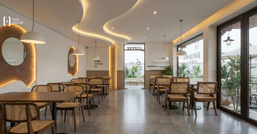 Dự án thi công thiết kế quán cafe trà sữa Huế – Không gian hiện đại và thu hút giới trẻ 4 thi công thiết kế quán cafe trà sữa Huế
