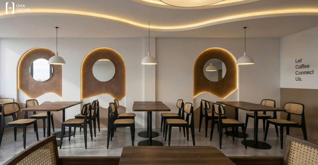 Dự án thi công thiết kế quán cafe trà sữa Huế – Không gian hiện đại và thu hút giới trẻ 6 thi công thiết kế quán cafe trà sữa Huế