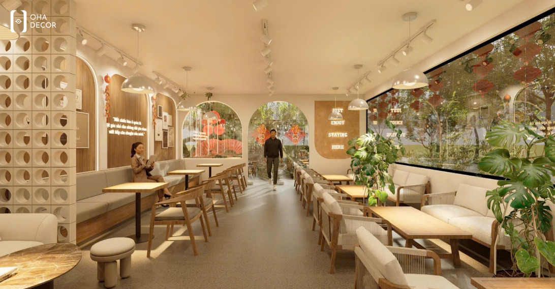 Dự án thiết kế thi công cafe giá rẻ Huế – Không gian đẹp và tối ưu chi phí 4 thiết kế thi công cafe giá rẻ Huế