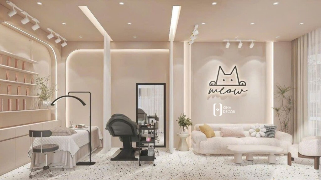 thiết kế thi công Spa Mlow Eyelash Hà Nội