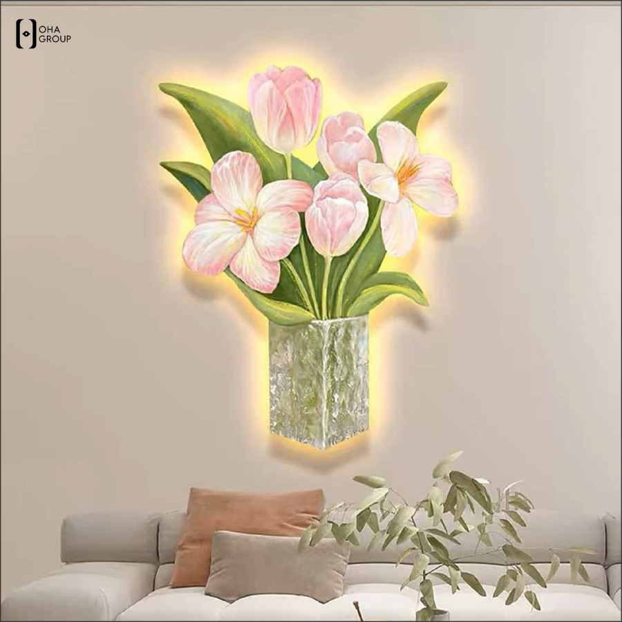 Tranh 3d led hoa cho tiệm nail Tây Ninh đẹp sang trọng giúp thu hút khách hàng 1 tranh 3d led hoa cho tiệm nail Tây Ninh