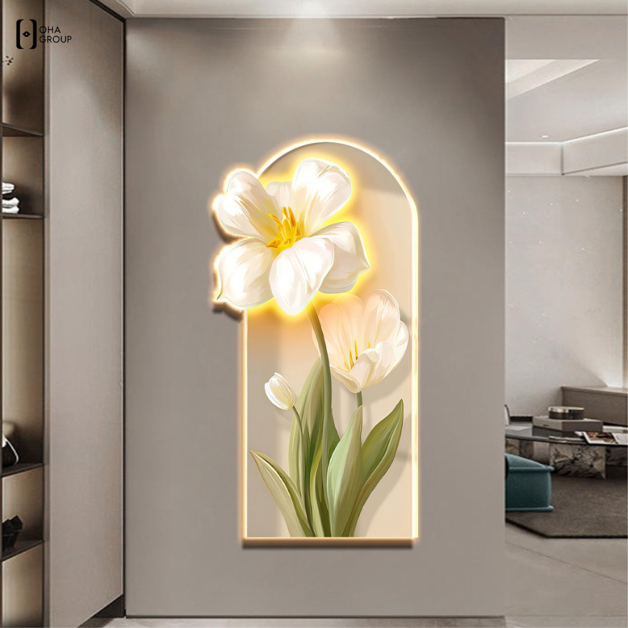 Tranh 3d led hoa cho tiệm nail Tây Ninh đẹp sang trọng giúp thu hút khách hàng 2 tranh 3d led hoa cho tiệm nail Tây Ninh