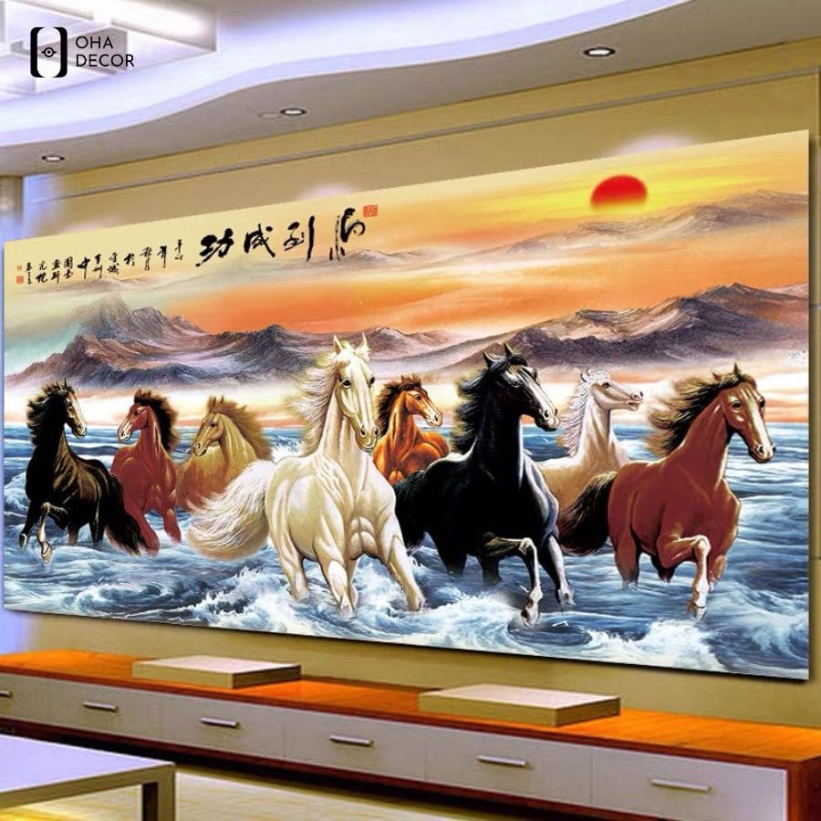 Tranh pha lê mã đáo thành công Tuyên Quang khẳng định vị thế cùng Oha Decor 3 Tranh pha lê mã đáo thành công Tuyên Quang chủ đề đạp sóng
