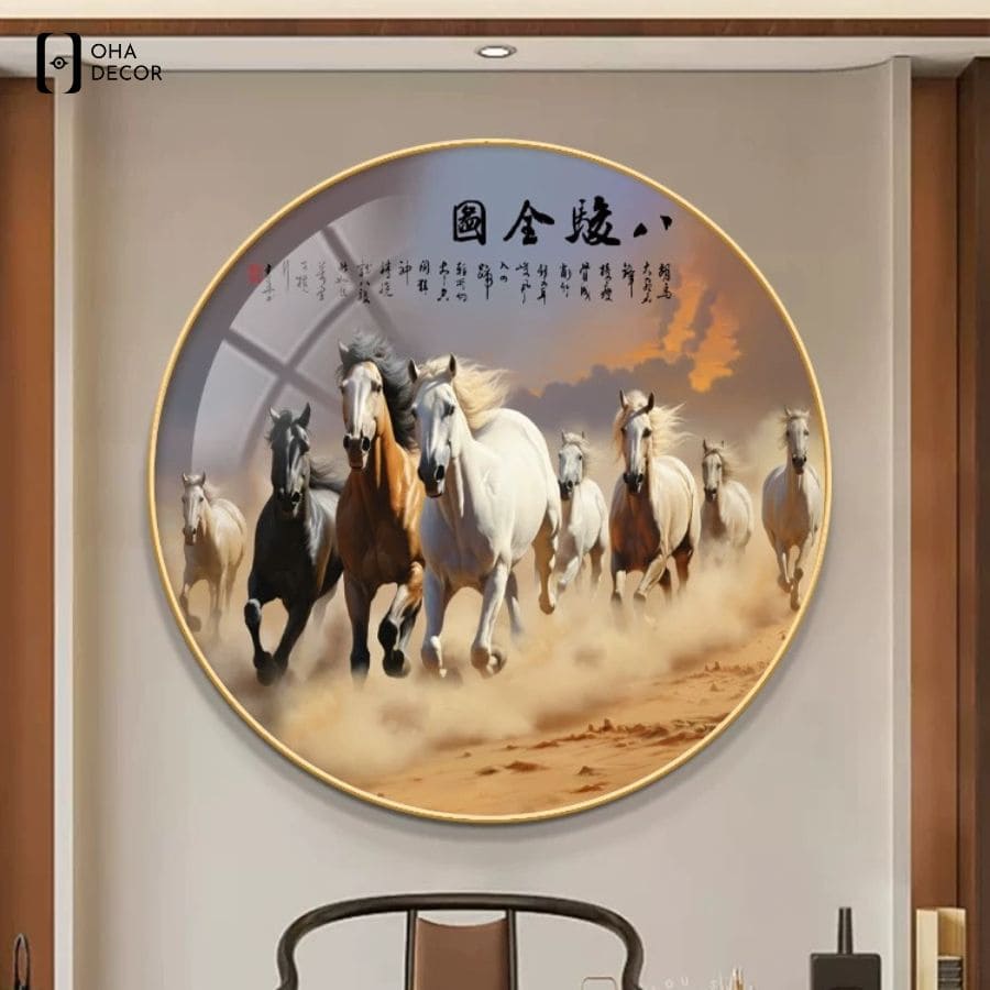 Tranh pha lê mã đáo thành công Tuyên Quang khẳng định vị thế cùng Oha Decor 6 Tranh pha lê mã đáo thành công Tuyên Quang dáng tròn tại Oha Decor
