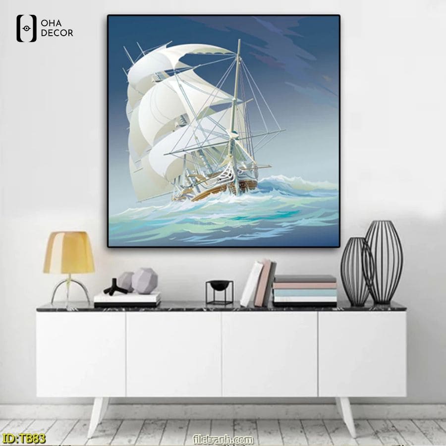 Xu hướng decor sang trọng với tranh tráng gương thuận buồm xuôi gió Tuyên Quang 3 Mẫu thuyền buồm lướt sóng kiên cường biểu tượng cho sự thông suốt và hanh thông sự nghiệp