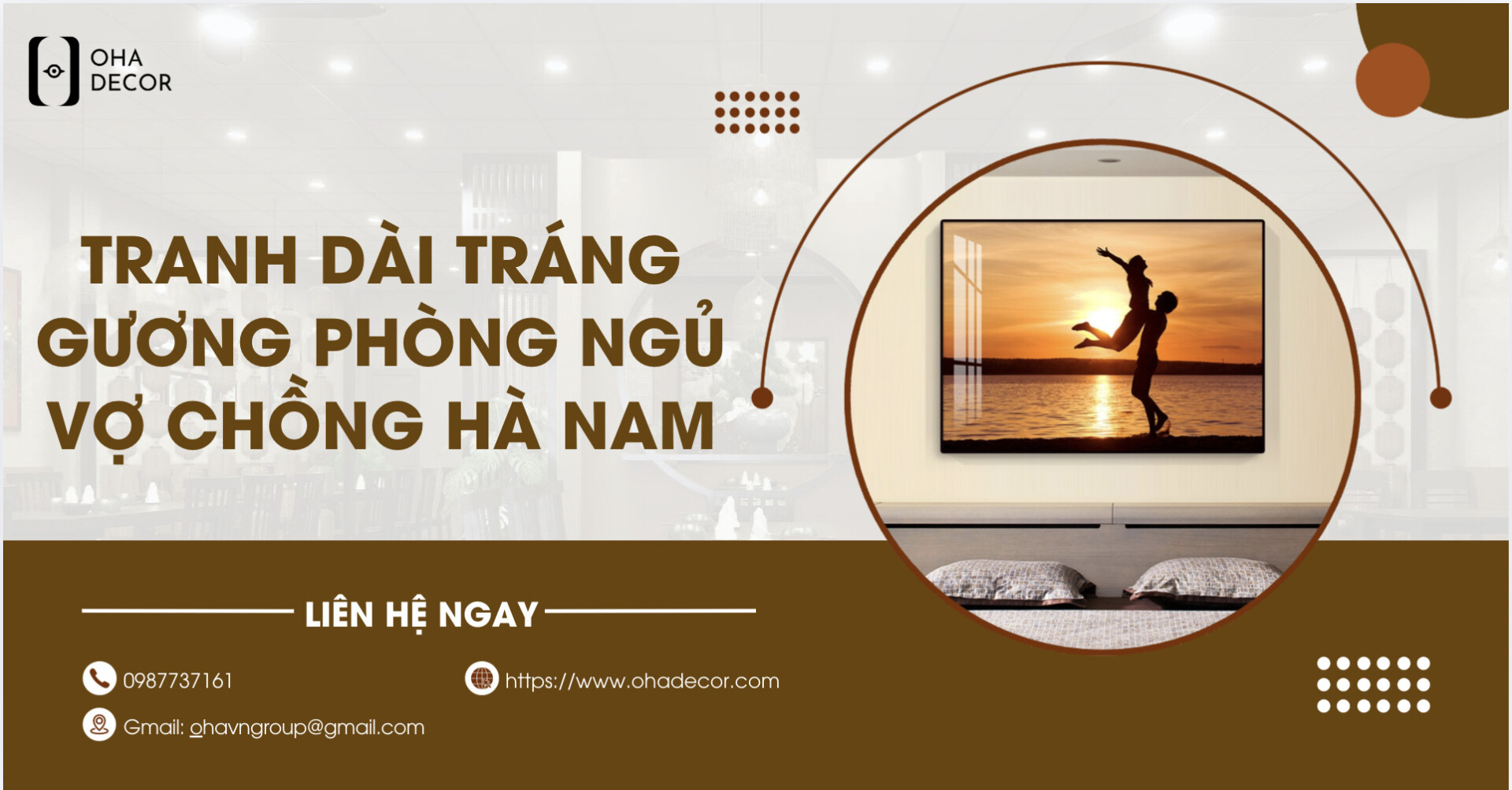 Tranh dài tráng gương phòng ngủ vợ chồng Hà Nam