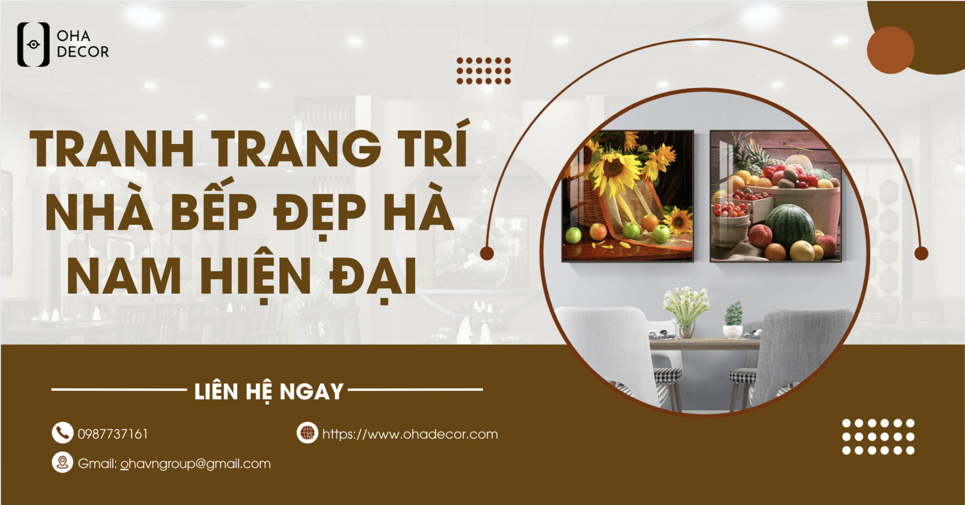 Tranh trang trí nhà bếp đẹp Hà Nam hiện đại tạo điểm nhấn ấn tượng