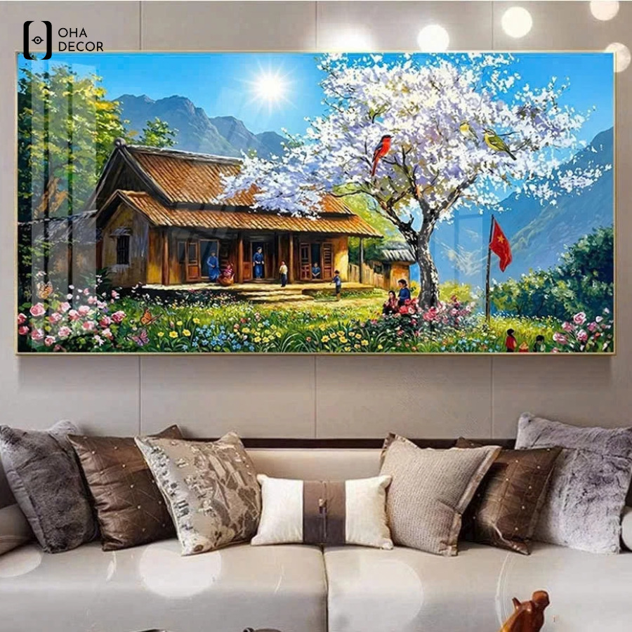 Gợi ý tranh tráng gương vùng cao Tây Bắc phòng khách Long An cho không gian hiện đại 4 Báo giá Tranh tráng gương vùng cao Tây Bắc phòng khách Long An