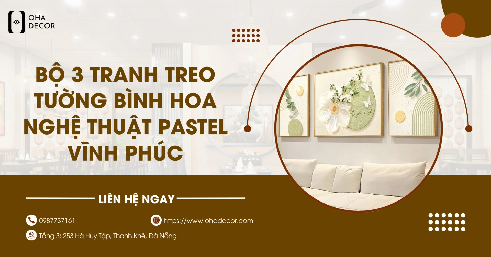 Bộ 3 tranh treo tường bình hoa nghệ thuật pastel Vĩnh Phúc