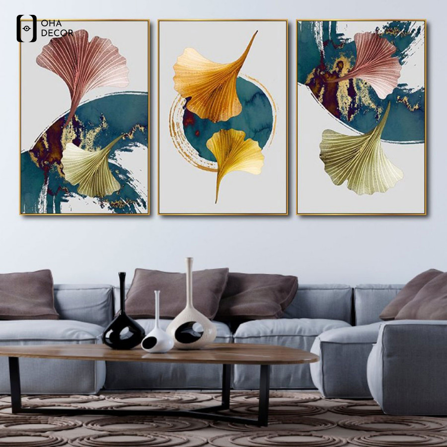 Bộ 3 tranh treo tường trang trí nhà Vĩnh Phúc sinh động