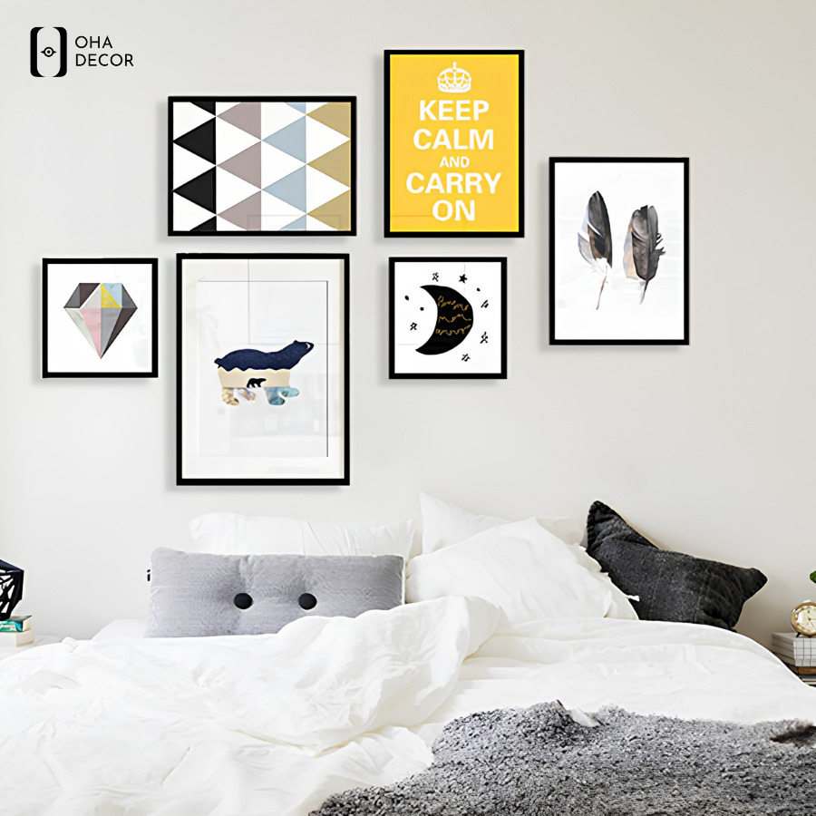 Bộ 6 tranh canvas decor phòng ngủ An Giang luôn bền đẹp
