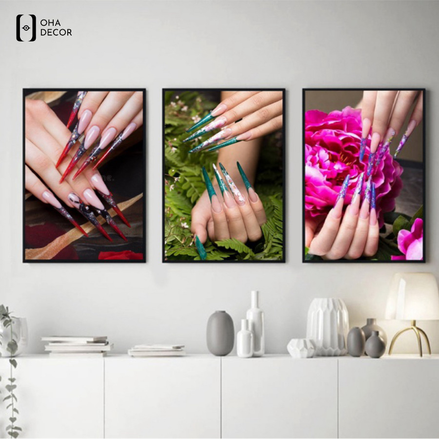 Mẫu tranh bộ 3 tấm cho tiệm nail Long An được yêu thích hiện na 5 Mua tranh bộ 3 tấm cho tiệm nail Long An theo yêu cầu