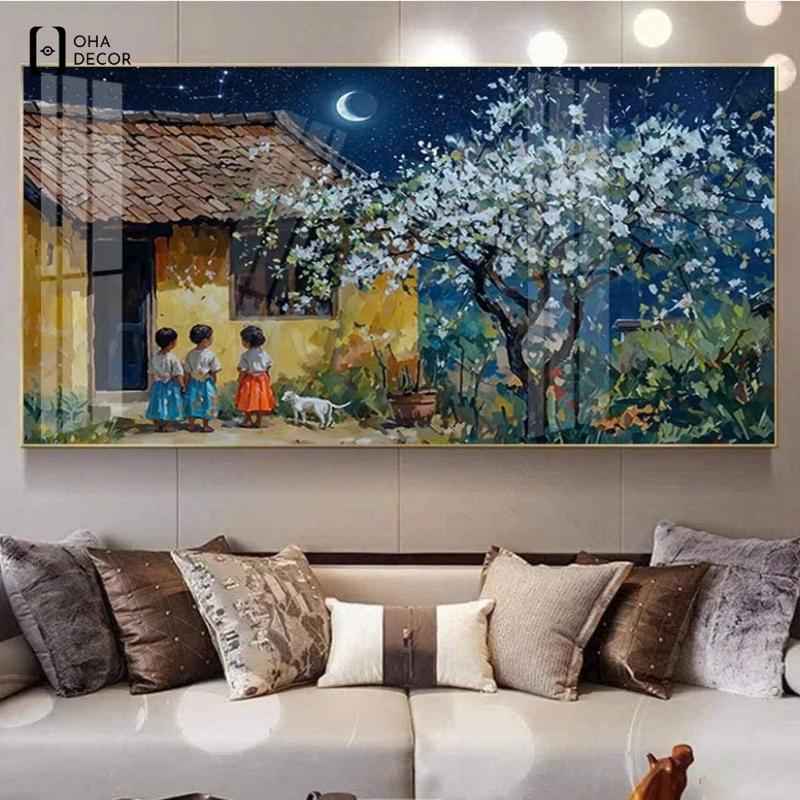 Gợi ý tranh tráng gương vùng cao Tây Bắc phòng khách Long An cho không gian hiện đại 5 Oha Decor thiết kế tranh tráng gương vùng cao Tây Bắc phòng khách Long An theo yêu cầu
