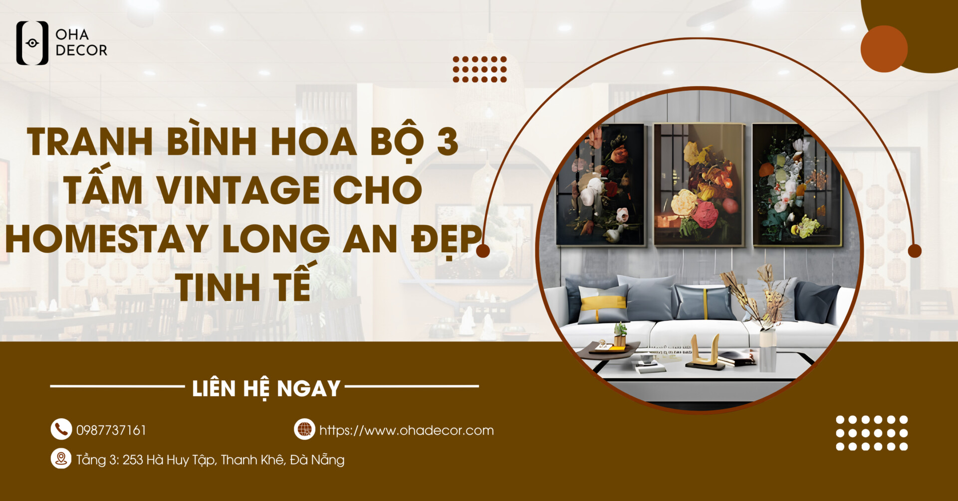 Tranh đồng quê tráng gương phòng khách Long An
