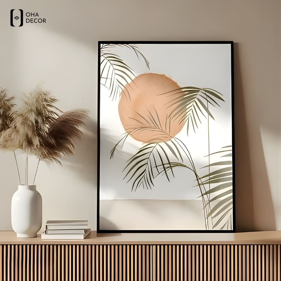 Mẫu tranh bohemian trừu tượng decor homestay an giang mang lại vẻ đẹp mộc mạc, gần gũi đầy nghệ thuật