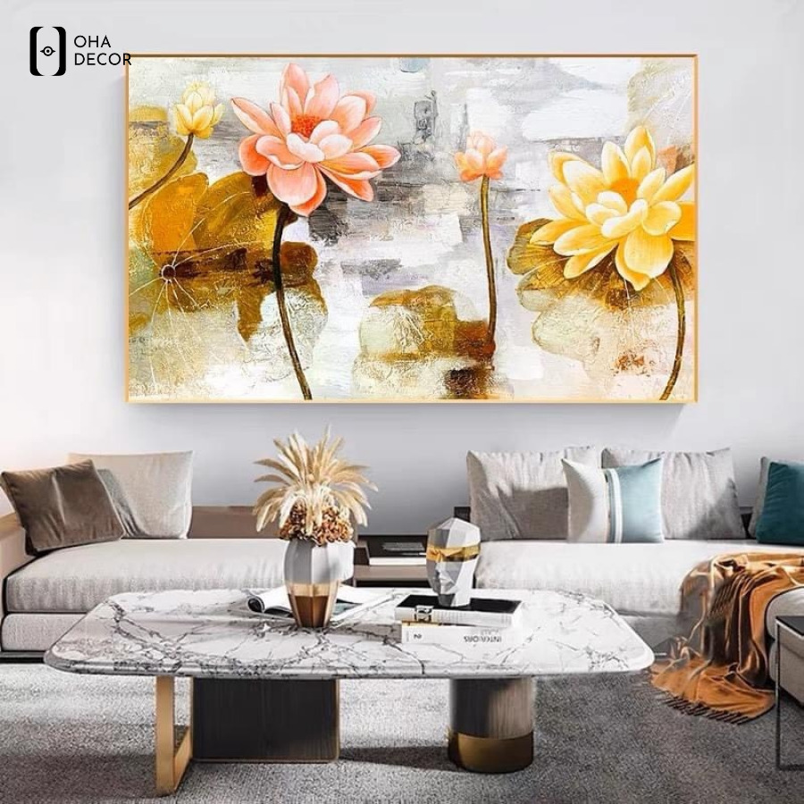 Tranh canvas phòng khách Vĩnh Long là lựa chọn được nhiều gia đình yêu thích