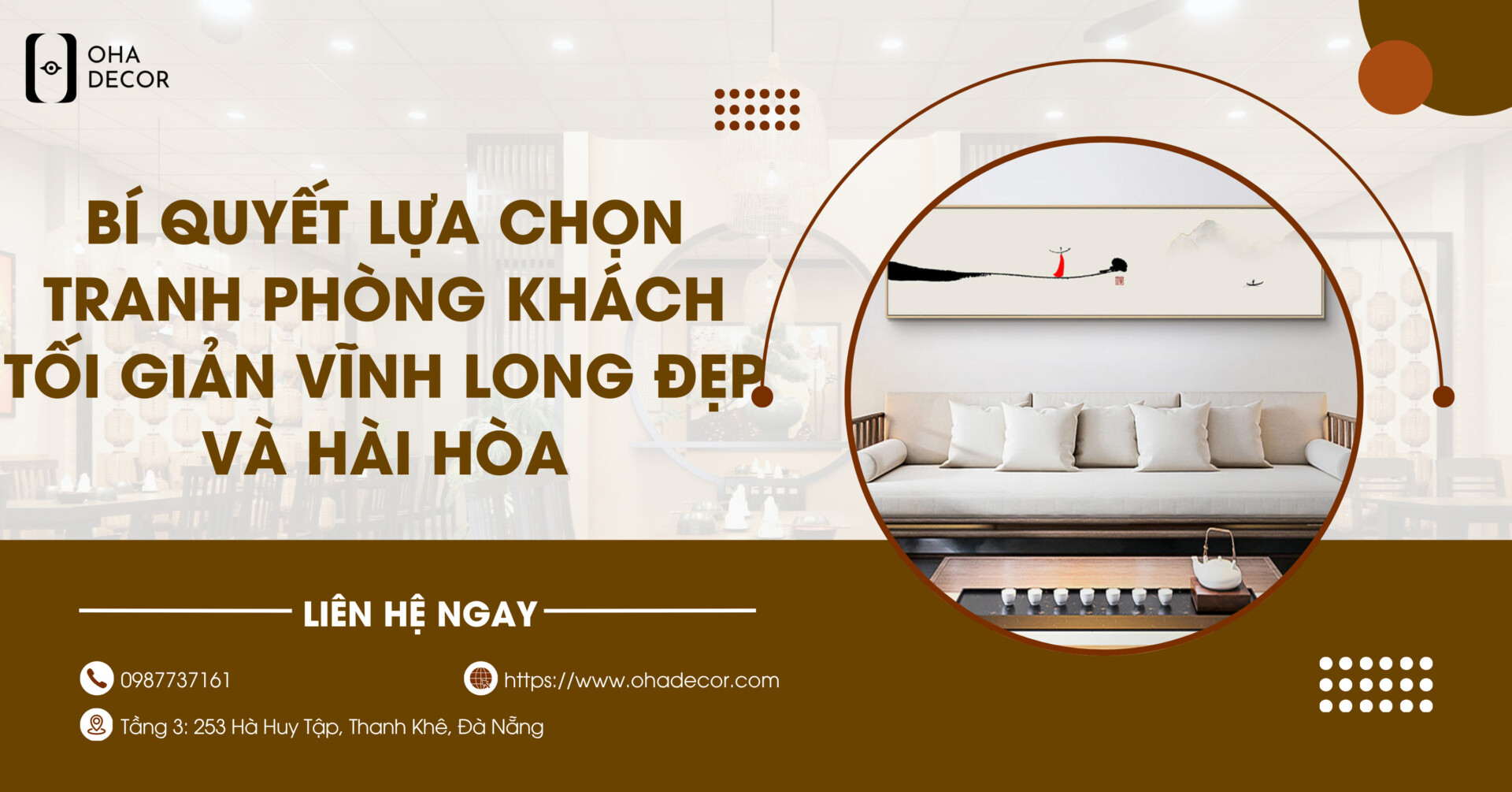 Tranh phòng khách tối giản Vĩnh Long