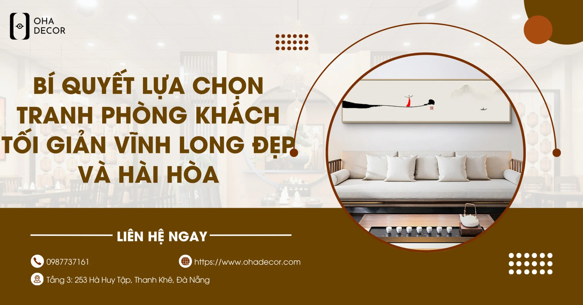 Tranh phòng khách tối giản Vĩnh Long