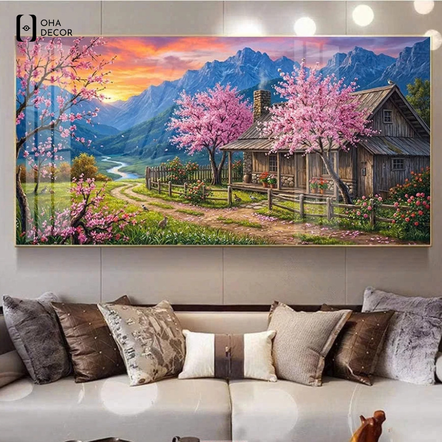 Gợi ý tranh tráng gương vùng cao Tây Bắc phòng khách Long An cho không gian hiện đại 1 Tranh tráng gương vùng cao Tây Bắc phòng khách Long An đẹp