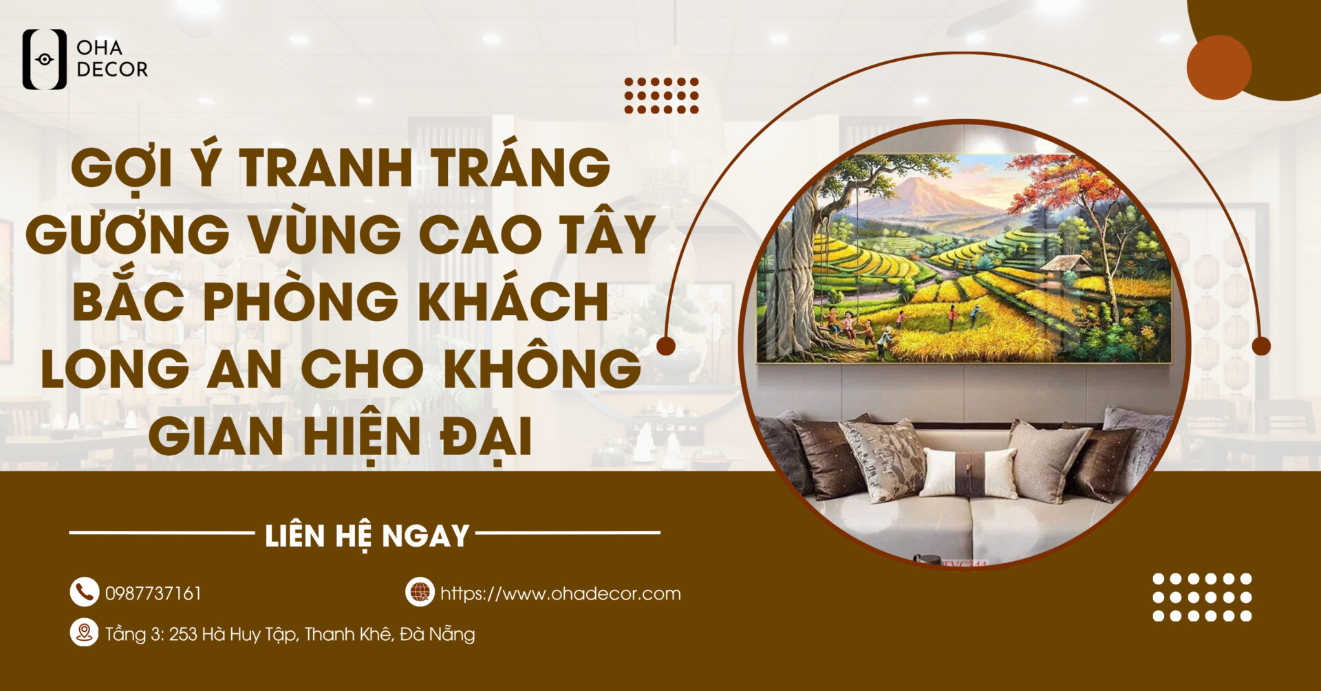 Tranh tráng gương vùng cao Tây Bắc phòng khách Long An