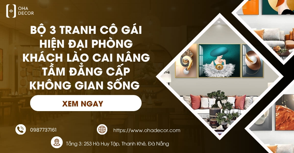 Bộ 3 Tranh Cô Gái Hiện Đại Phòng Khách Lào Cai