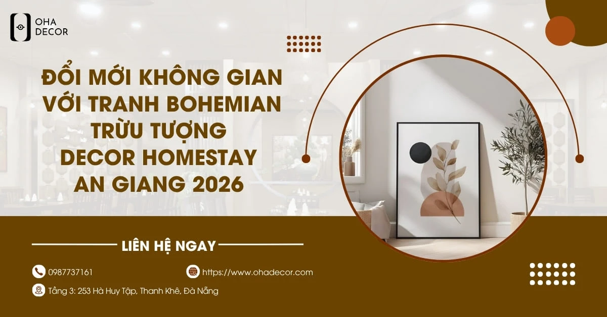 Tranh Bohemian Trừu Tượng Decor Homestay An Giang