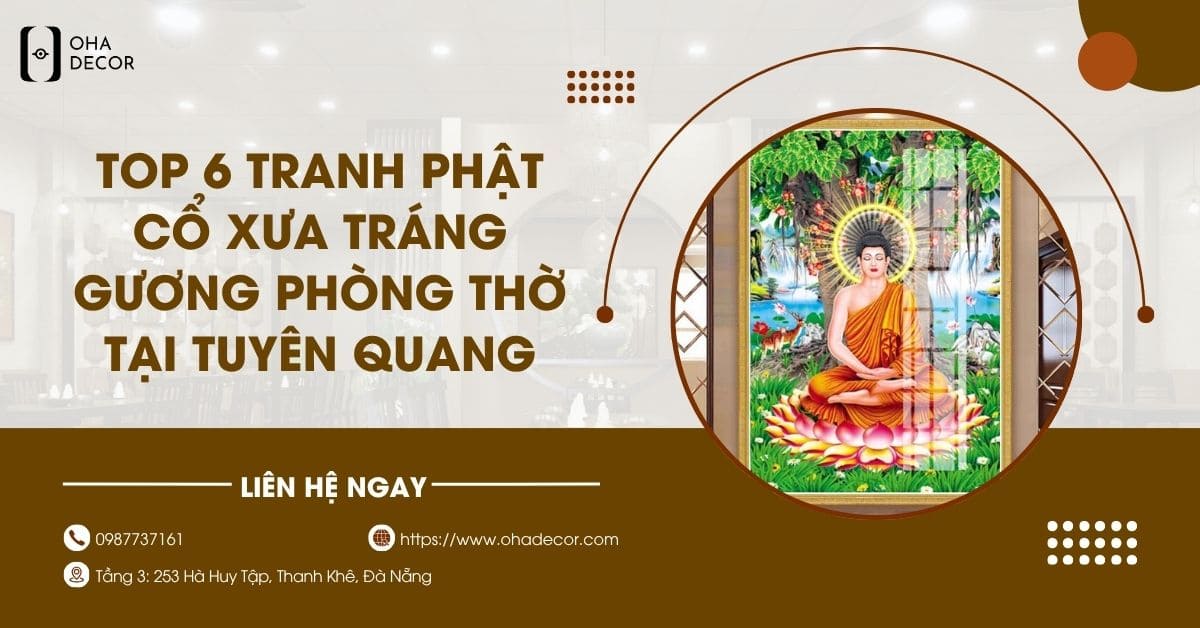 Tranh phật cổ xưa tráng gương phòng thờ