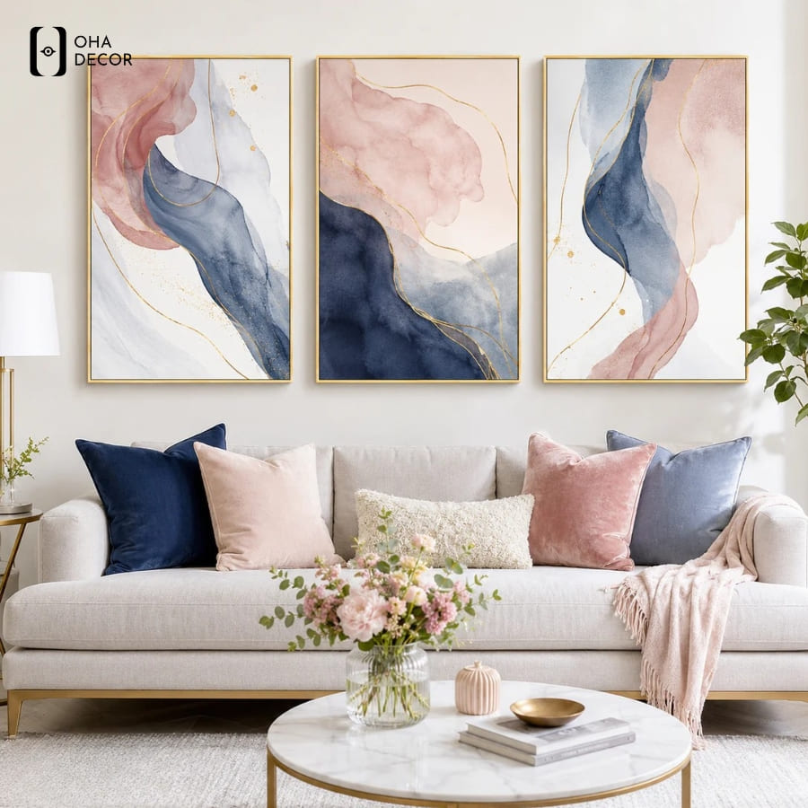 Nghệ Thuật Đánh Thức Giác Quan Cùng Bộ 3 Tranh Trừu Tượng Phong Cách Hiện Đại Long An 2 Sự cân bằng thị giác hoàn hảo nhờ bố cục liên hoàn từ Bộ 3 Tranh Trừu Tượng Phong Cách Hiện Đại Long An