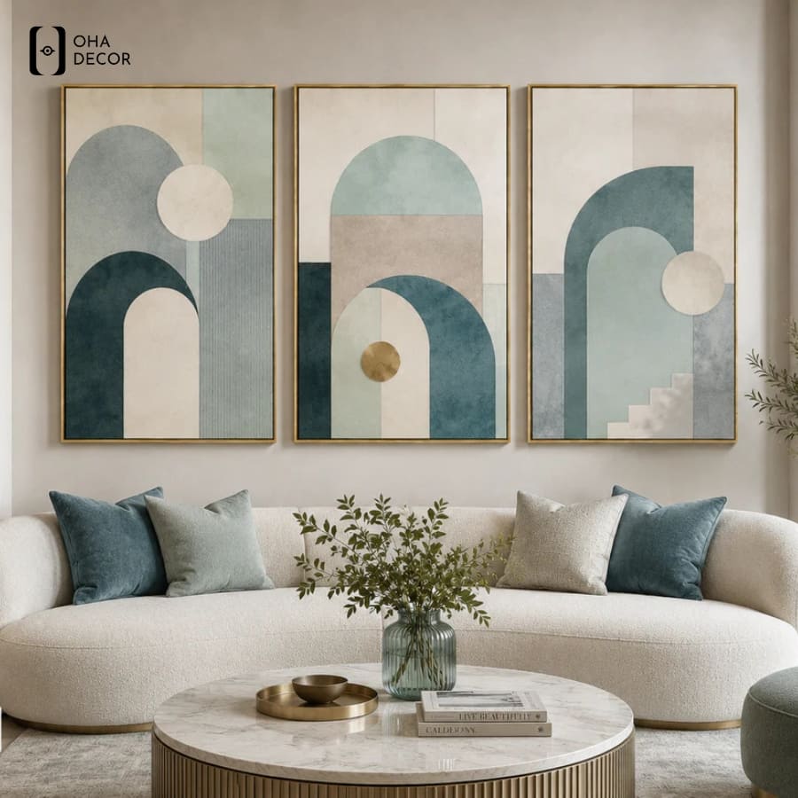 Nghệ Thuật Đánh Thức Giác Quan Cùng Bộ 3 Tranh Trừu Tượng Phong Cách Hiện Đại Long An 6 Oha Decor định hình phong cách kiến trúc thượng lưu qua Bộ 3 Tranh Trừu Tượng Phong Cách Hiện Đại Long An tinh tế