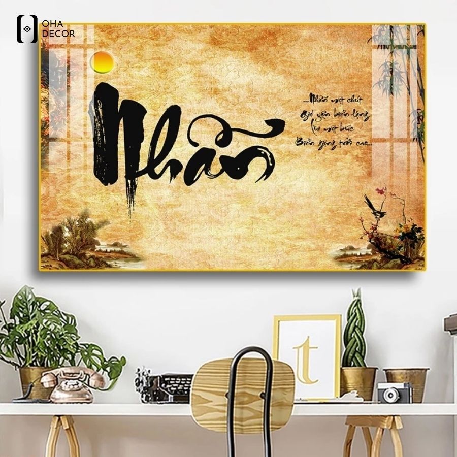 Tranh thư pháp tráng gương theo yêu cầu Long An sang trọng và ý nghĩa 5 Đặt tranh thư pháp tráng gương theo yêu cầu Long An uy tín tại Oha Decor