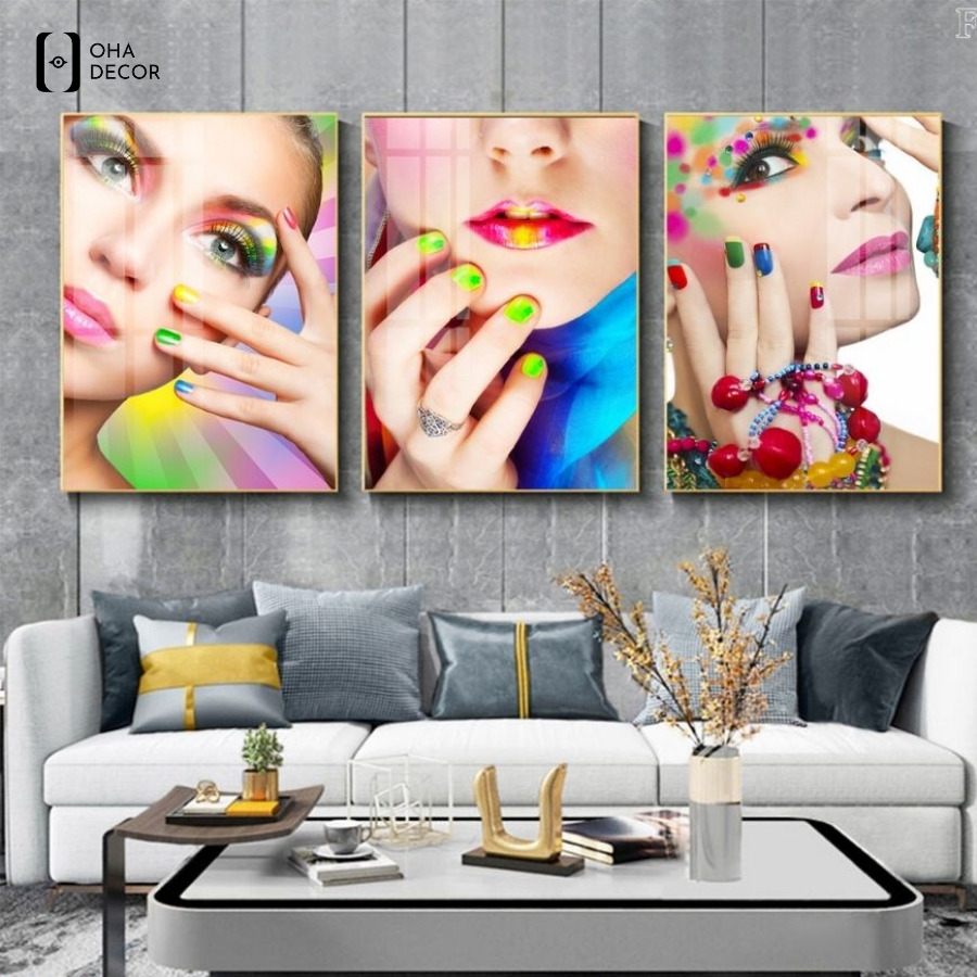 Mẫu tranh bộ 3 tấm cho tiệm nail Long An được yêu thích hiện na 3 Mẫu tranh bộ 3 tấm cho tiệm nail Long An được yêu thích