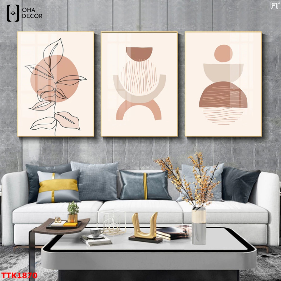 Set 3 tranh treo tường canvas tone cam hiện đại Lào Cai nổi bật cho không gian sống 1 Set 3 tranh treo tường canvas tone cam hiện đại Lào Cai