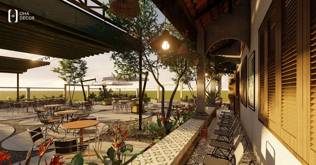 Dự án thiết kế cafe nhà vườn HCM – Không gian xanh thư giãn và hiện đại 4 thiết kế cafe nhà vườn HCM