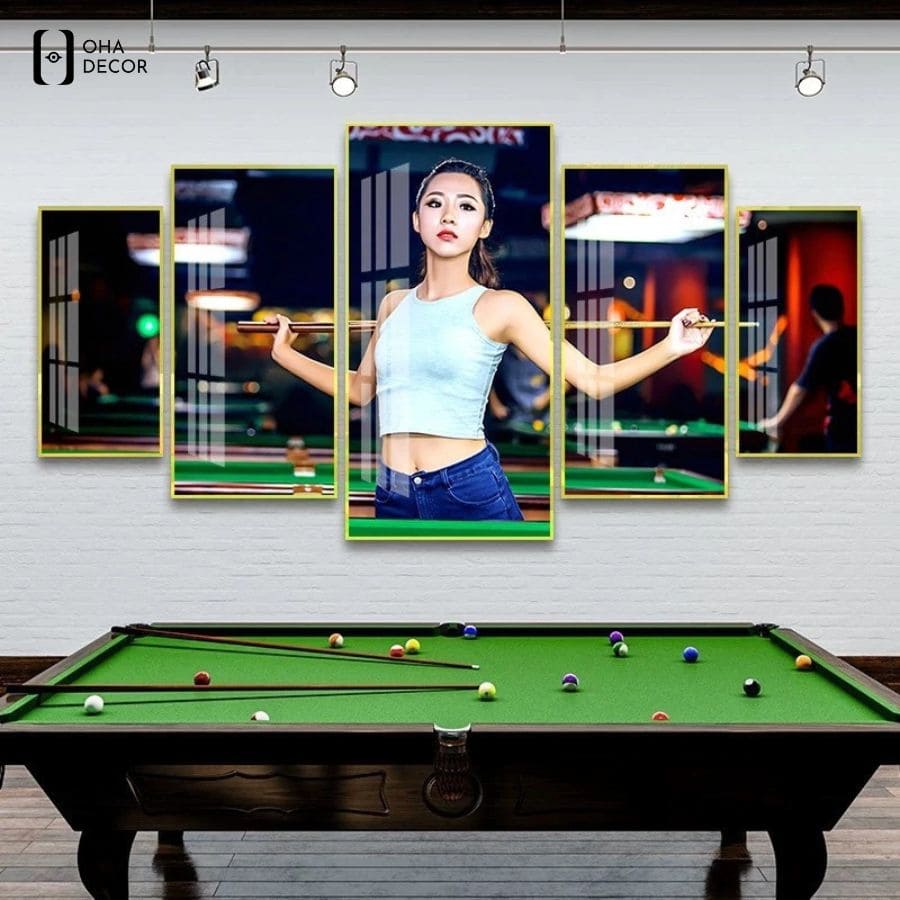 Xu hướng treo tranh bida 5 tấm tráng gương Hà Nam cho câu lạc bộ 2026 2 Bộ tranh bida 5 tấm tráng gương Hà Nam siêu bền bỉ, dễ lau chùi bụi bẩn khi sử dụng
