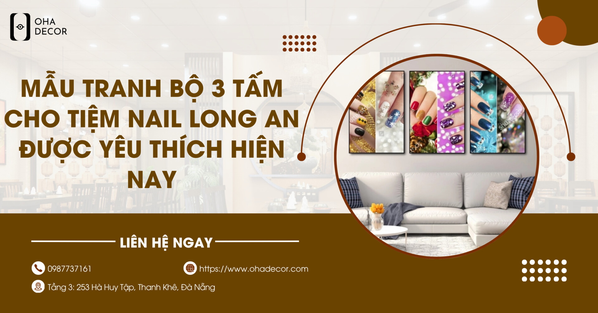 Tranh bộ 3 tấm cho tiệm nail Long An