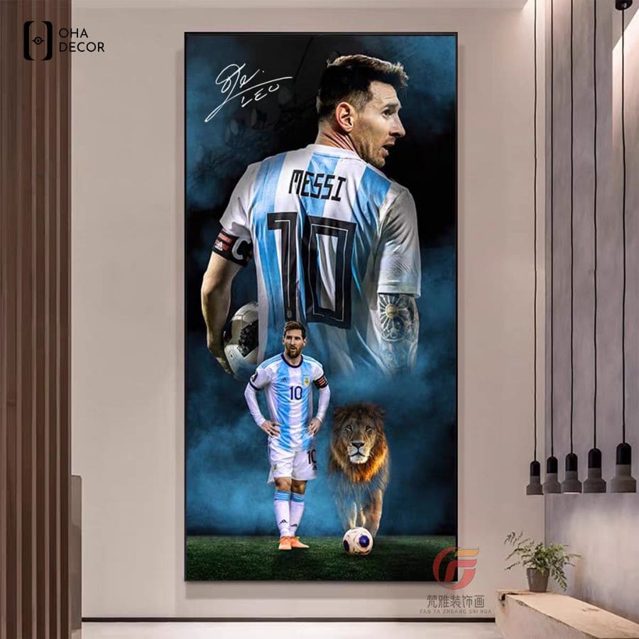 Tranh bóng đá tráng gương Messi Hà Nam mang 7 siêu phẩm rực lửa đến ngôi nhà bạn 4 Tranh bóng đá tráng gương Messi Hà Nam trong màu áo số 10 nhìn từ phía sau lưng đầy ngạo nghễ và bản lĩnh